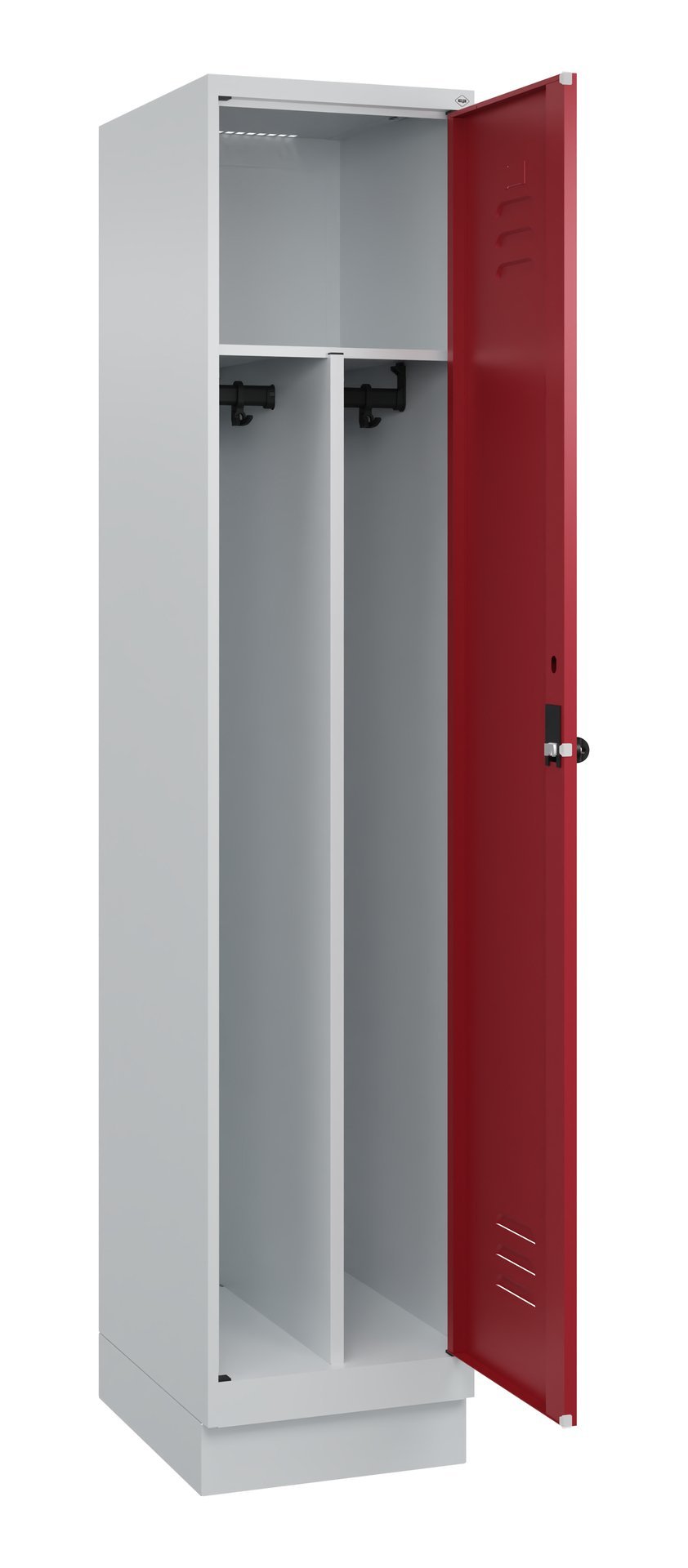 C+P Spind Classic PLUS, Sockel, 1 Abteil, 1950x400x500mm, 7035/3003 Produktbild img1 L