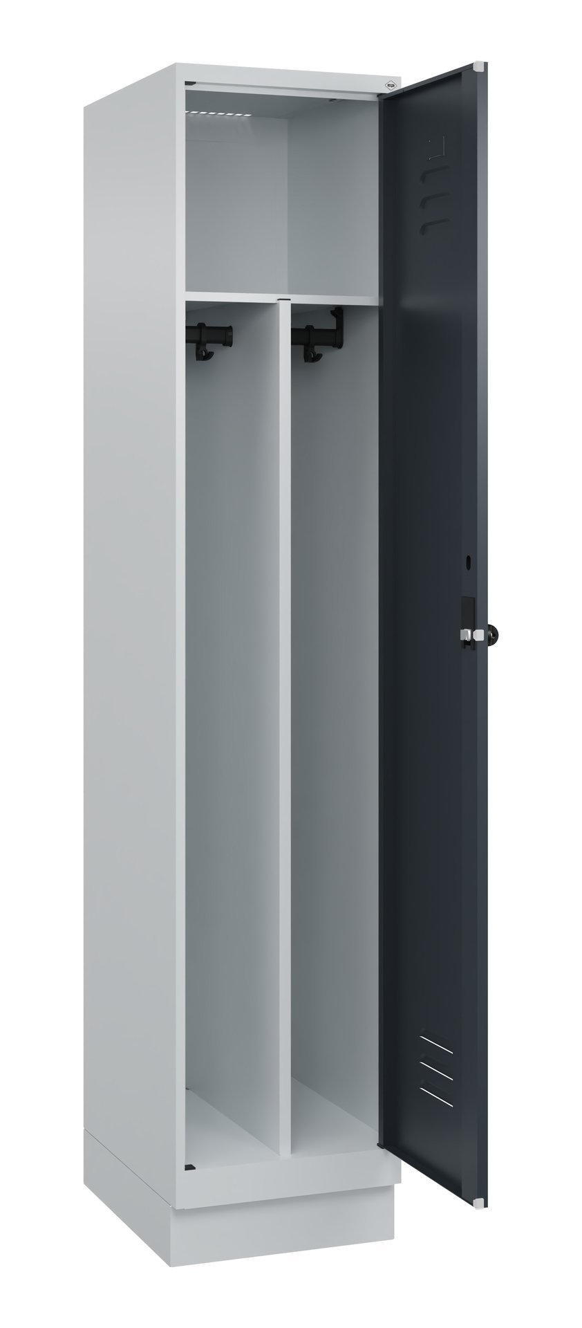 C+P Spind Classic PLUS, Sockel, 1 Abteil, 1950x400x500mm, 7035/7016 Produktbild img1 L