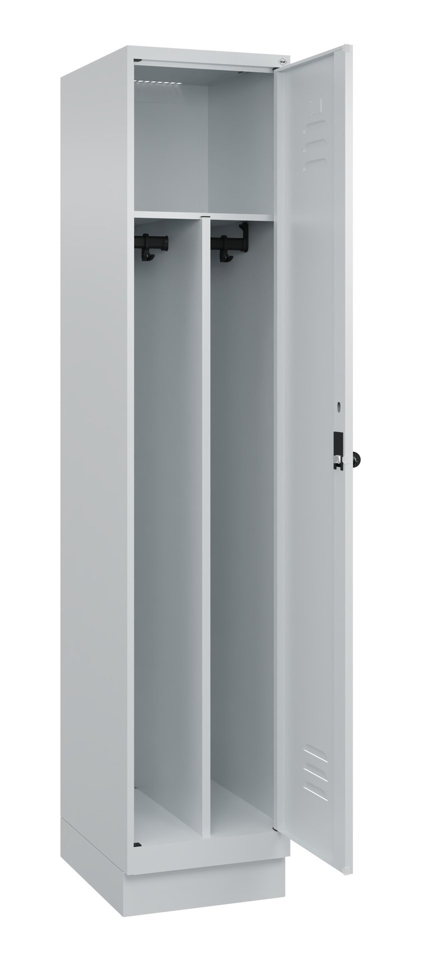 C+P Spind Classic PLUS, Sockel, 1 Abteil, 1950x400x500mm, 7035/7035 Produktbild img1 L