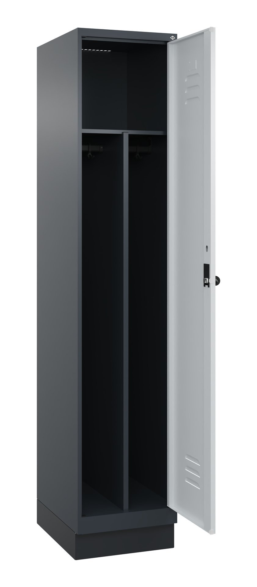 C+P Spind Classic PLUS, Sockel, 1 Abteil, 1950x400x500mm, 7016/7035 Produktbild img1 L