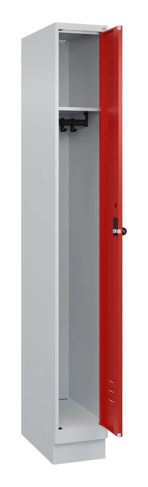 C+P Spind Classic PLUS, Sockel, 1 Abteil, 1950x250x500mm, 7035/3020 Produktbild img1 L