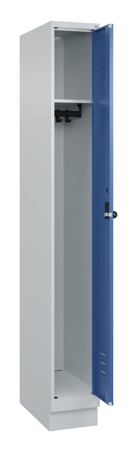 C+P Spind Classic PLUS, Sockel, 1 Abteil, 1950x250x500mm, 7035/5023 Produktbild img1 L