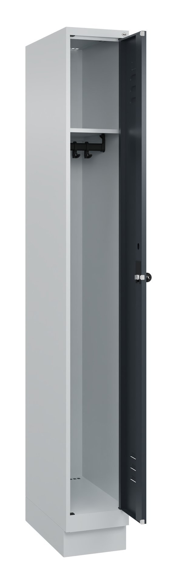 C+P Spind Classic PLUS, Sockel, 1 Abteil, 1950x250x500mm, 7035/7016 Produktbild img1 L