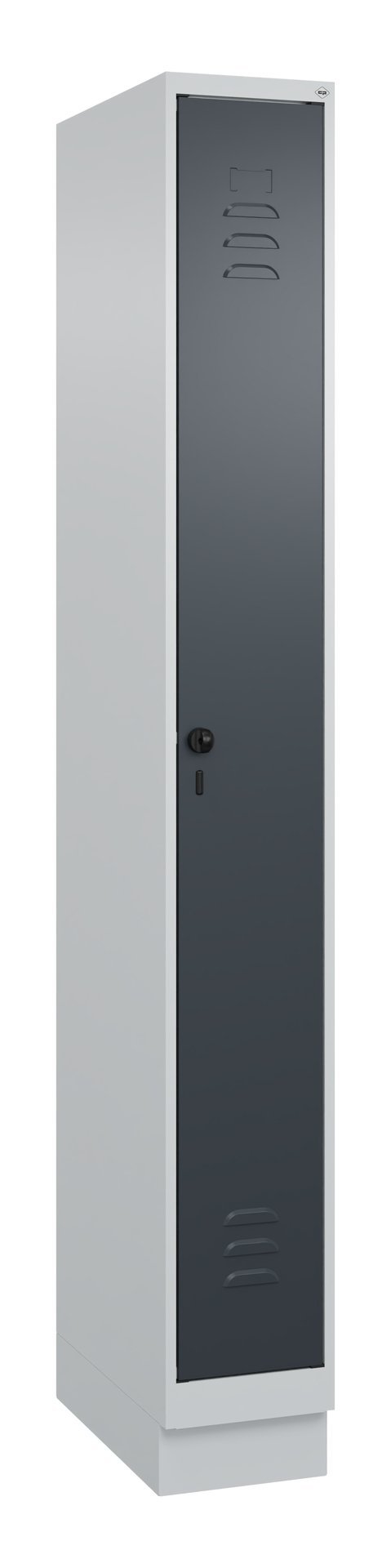 C+P Spind Classic PLUS, Sockel, 1 Abteil, 1950x250x500mm, 7035/7016 Produktbild img2 L