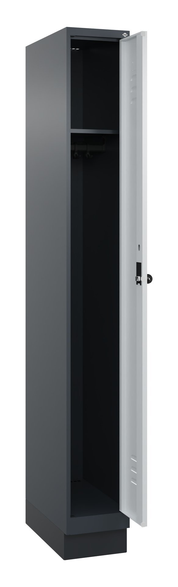 C+P Spind Classic PLUS, Sockel, 1 Abteil, 1950x250x500mm, 7016/7035 Produktbild img1 L