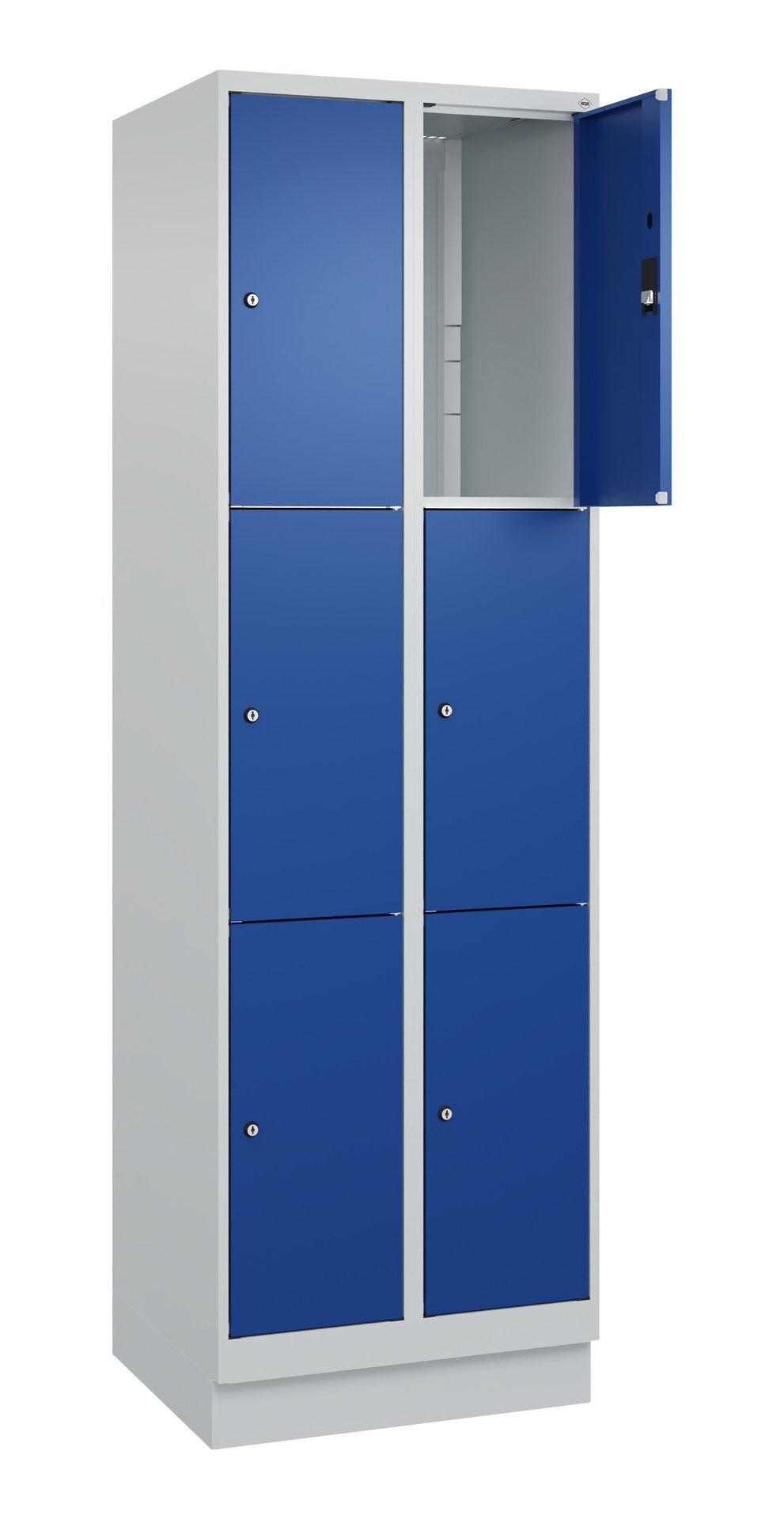 C+P Schließfachschrank Classic PLUS, Sockel, 6 Fächer, 1950x600x500mm, 7035/501 Produktbild img1 L