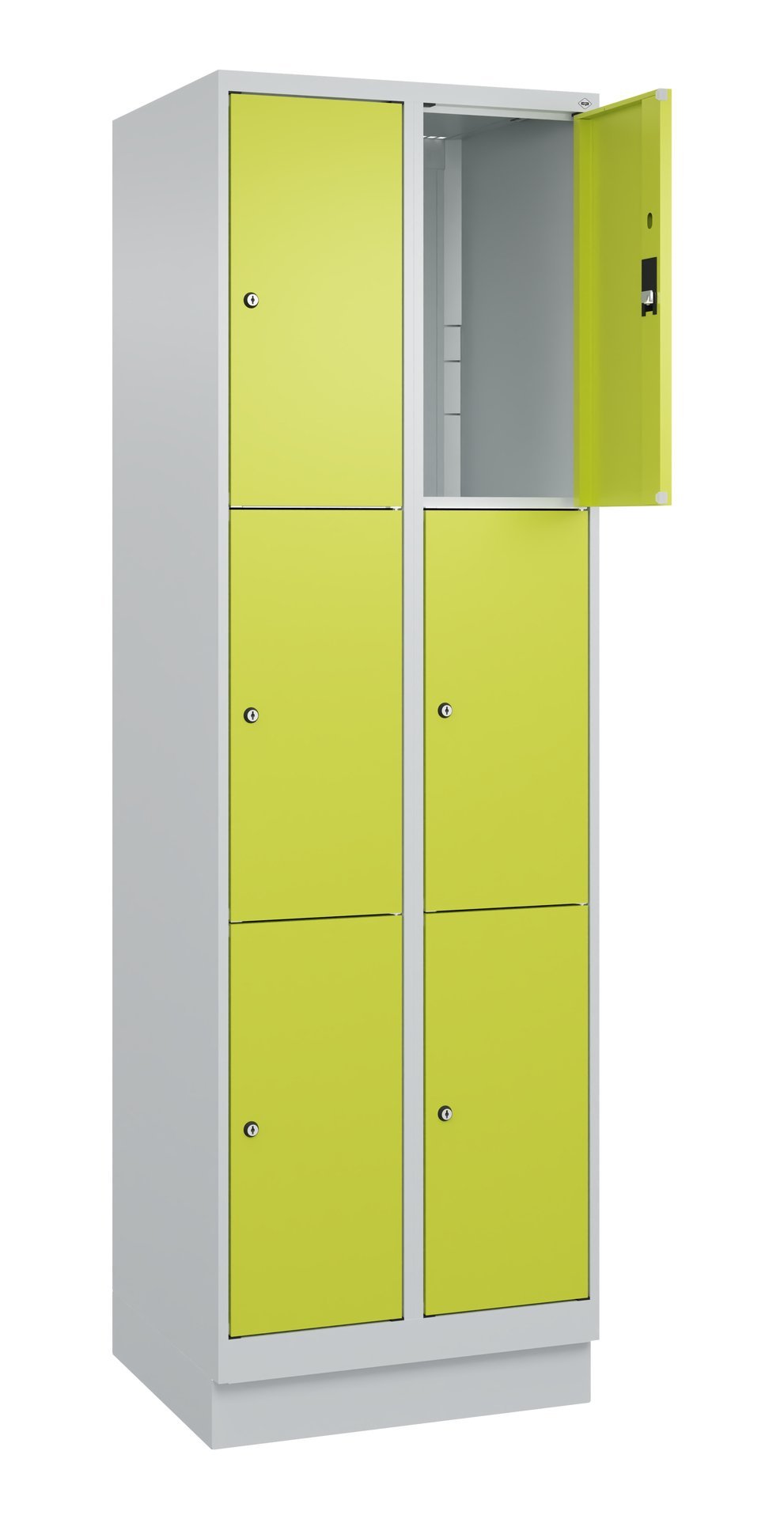 C+P Schließfachschrank Classic PLUS, Sockel, 6 Fächer, 1950x600x500mm, 7035/002 Produktbild img1 L