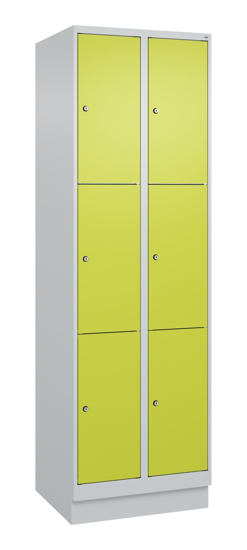 C+P Schließfachschrank Classic PLUS, Sockel, 6 Fächer, 1950x600x500mm, 7035/002 Produktbild img2 L