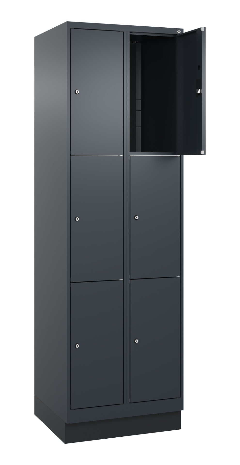 C+P Schließfachschrank Classic PLUS, Sockel, 6 Fächer, 1950x600x500mm, 7016/701 Produktbild img1 L