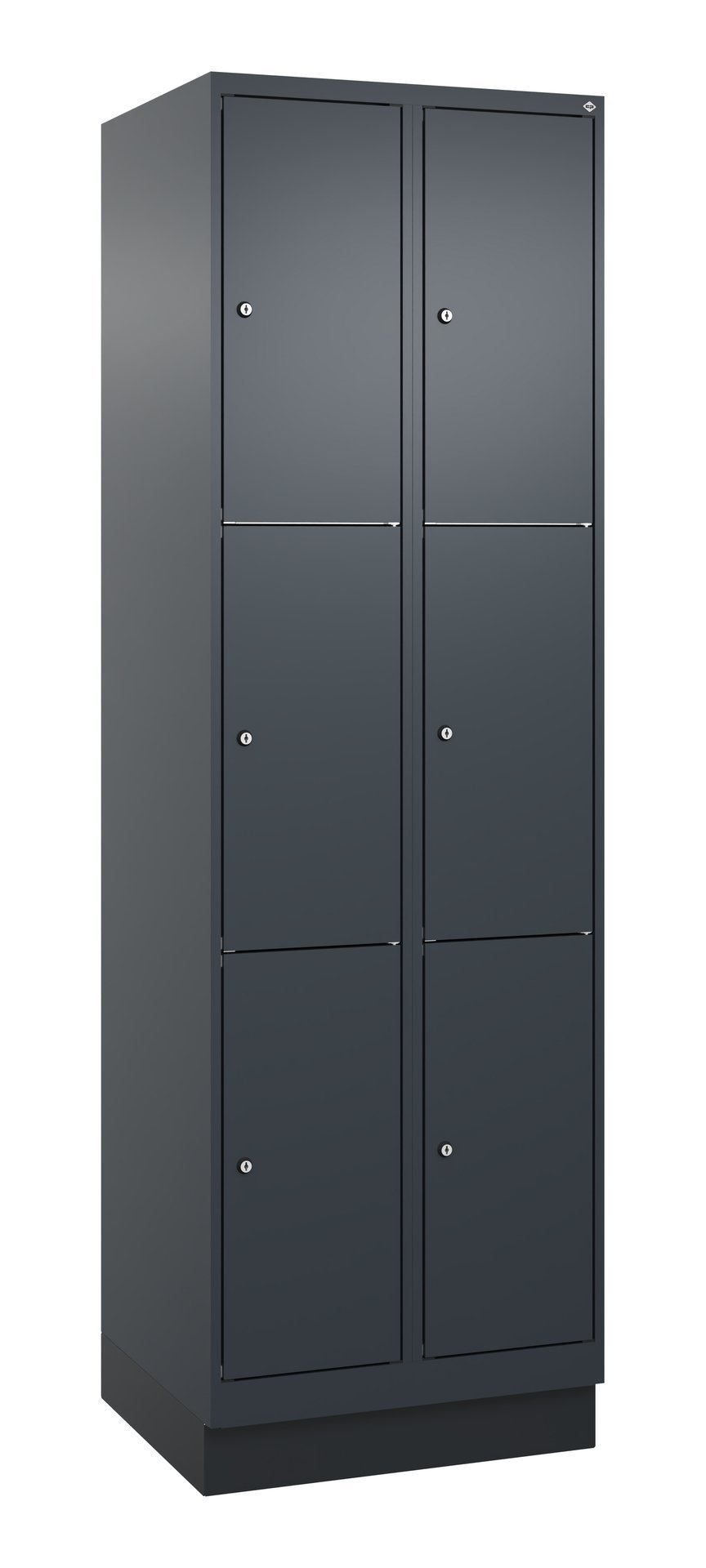 C+P Schließfachschrank Classic PLUS, Sockel, 6 Fächer, 1950x600x500mm, 7016/701 Produktbild img2 L