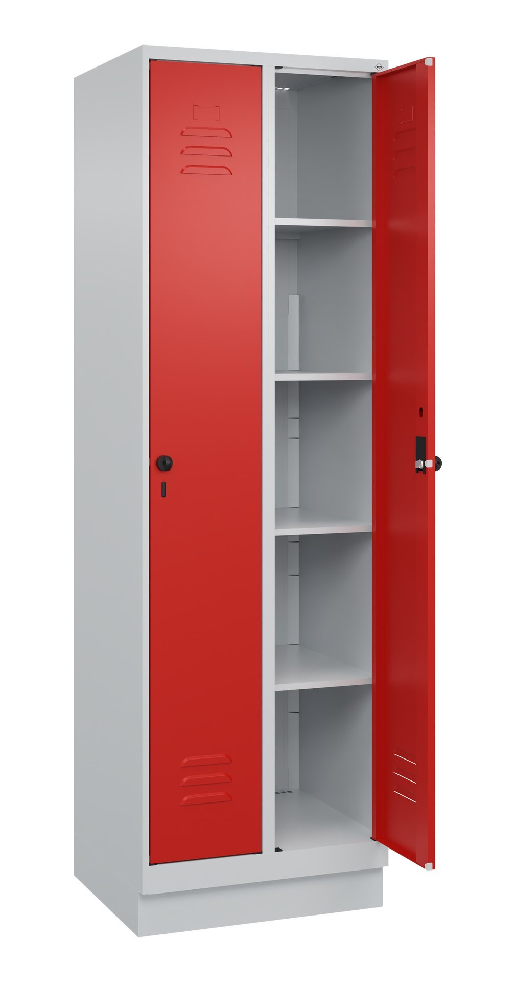 C+P Wäsche-Spind Classic PLUS, Sockel, 2 Abteile, 1950x600x500mm, 7035/3020 Produktbild img2 L