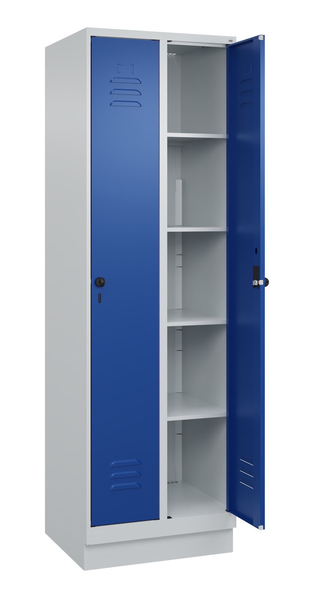 C+P Wäsche-Spind Classic PLUS, Sockel, 2 Abteile, 1950x600x500mm, 7035/5010 Produktbild img2 L