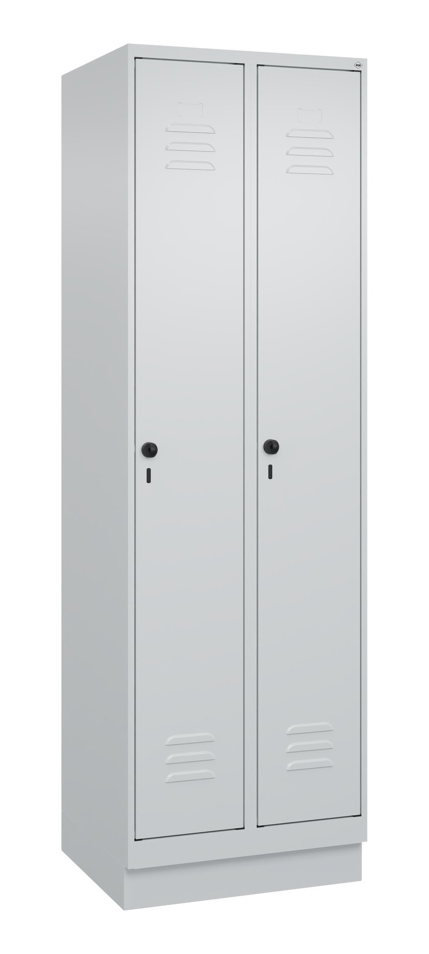 C+P Wäsche-Spind Classic PLUS, Sockel, 2 Abteile, 1950x600x500mm, 7035/7035 Produktbild img3 L