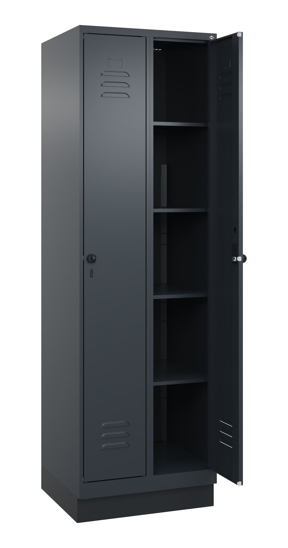 C+P Wäsche-Spind Classic PLUS, Sockel, 2 Abteile, 1950x600x500mm, 7016/7016 Produktbild img1 L