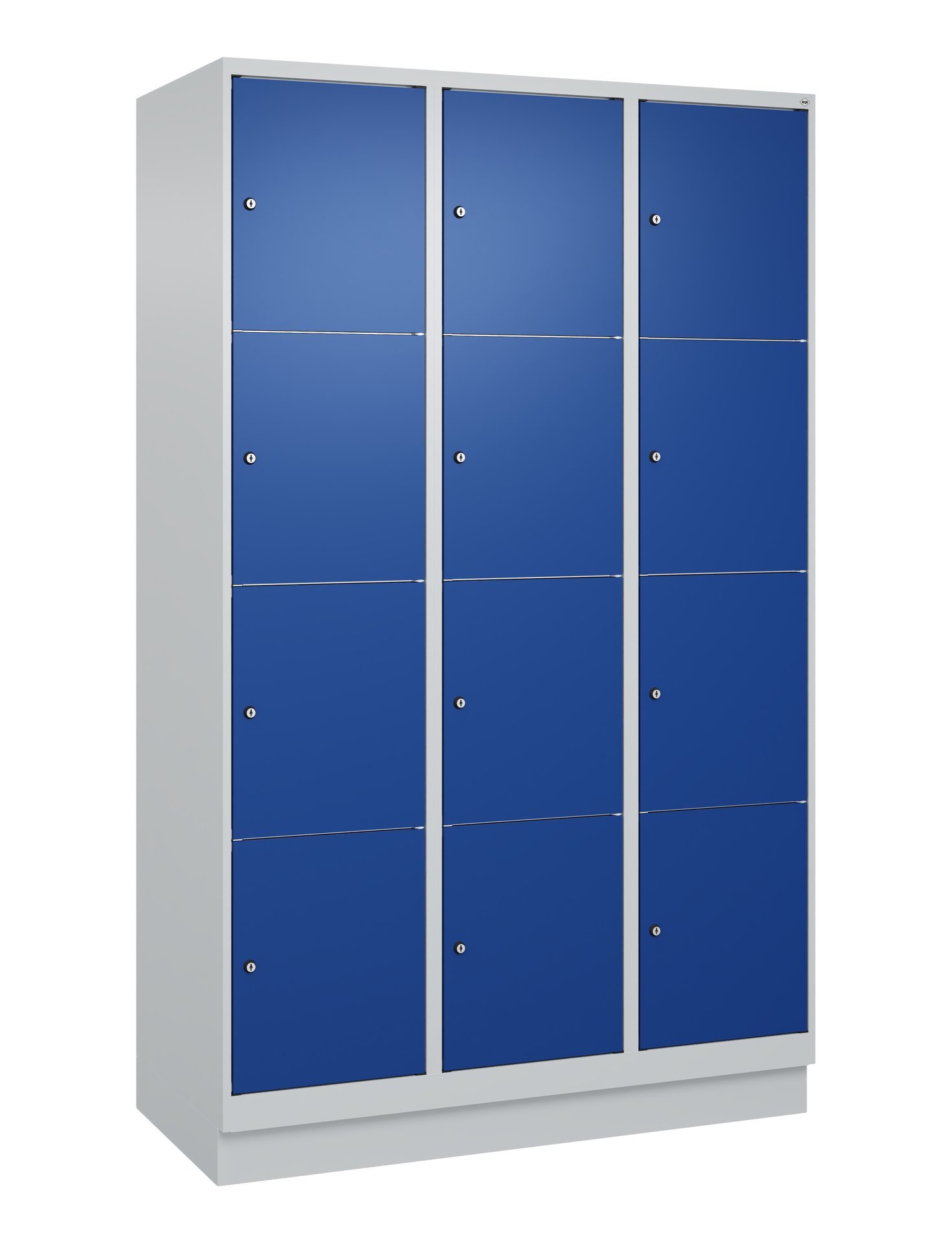 C+P Schließfachschrank Classic PLUS, Sockel, 12 Fächer, 1950x1200x500mm, 7035/50 Produktbild img3 L