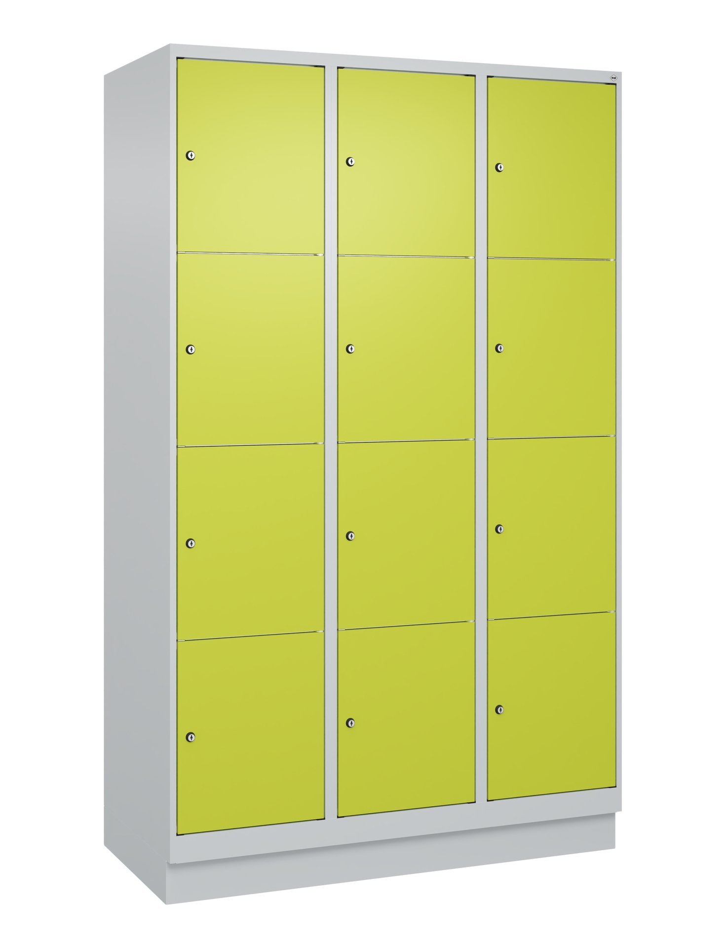 C+P Schließfachschrank Classic PLUS, Sockel, 12 Fächer, 1950x1200x500mm, 7035/00 Produktbild img3 L