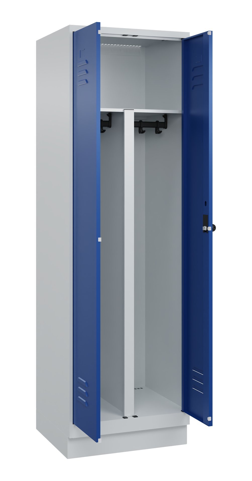 C+P PSA Doppel-Spind Classic PLUS, Sockel, 2 Abteile, 1950x600x500mm, 7035/5010 Produktbild img2 L