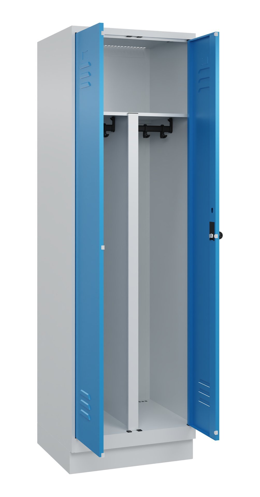 C+P PSA Doppel-Spind Classic PLUS, Sockel, 2 Abteile, 1950x600x500mm, 7035/5012 Produktbild img1 L