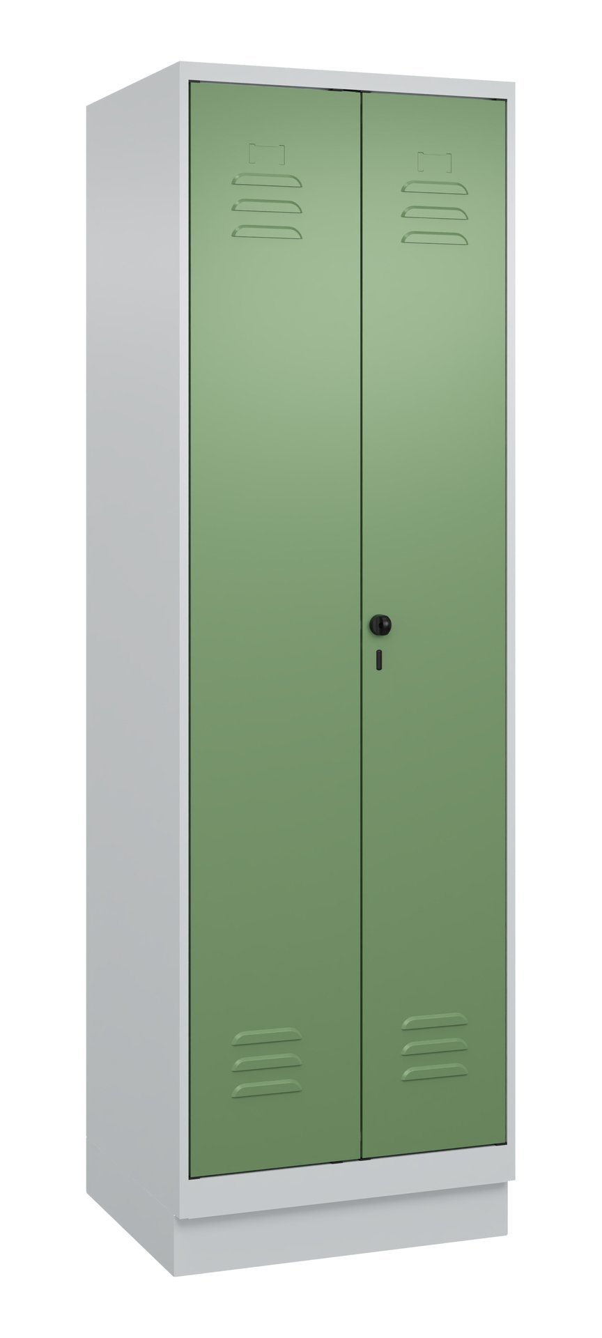 C+P PSA Doppel-Spind Classic PLUS, Sockel, 2 Abteile, 1950x600x500mm, 7035/6011 Produktbild img2 L