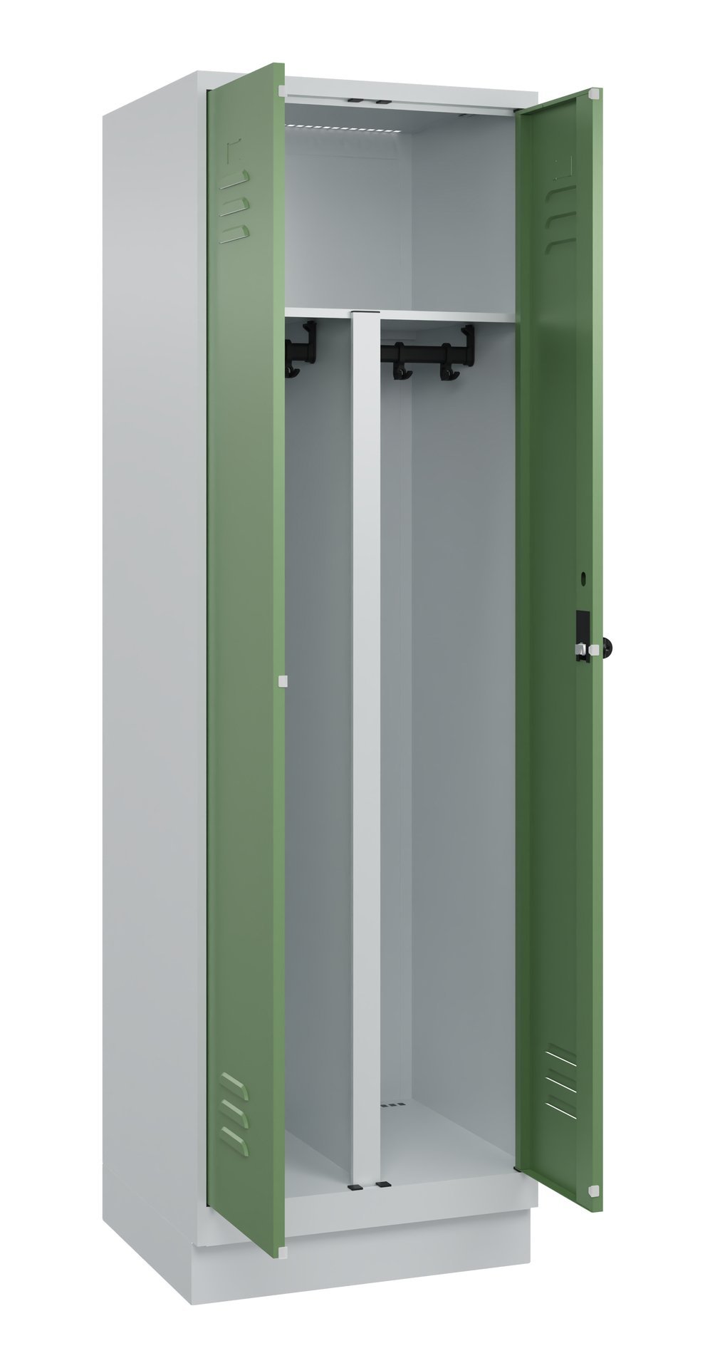C+P PSA Doppel-Spind Classic PLUS, Sockel, 2 Abteile, 1950x600x500mm, 7035/6011 Produktbild img1 L