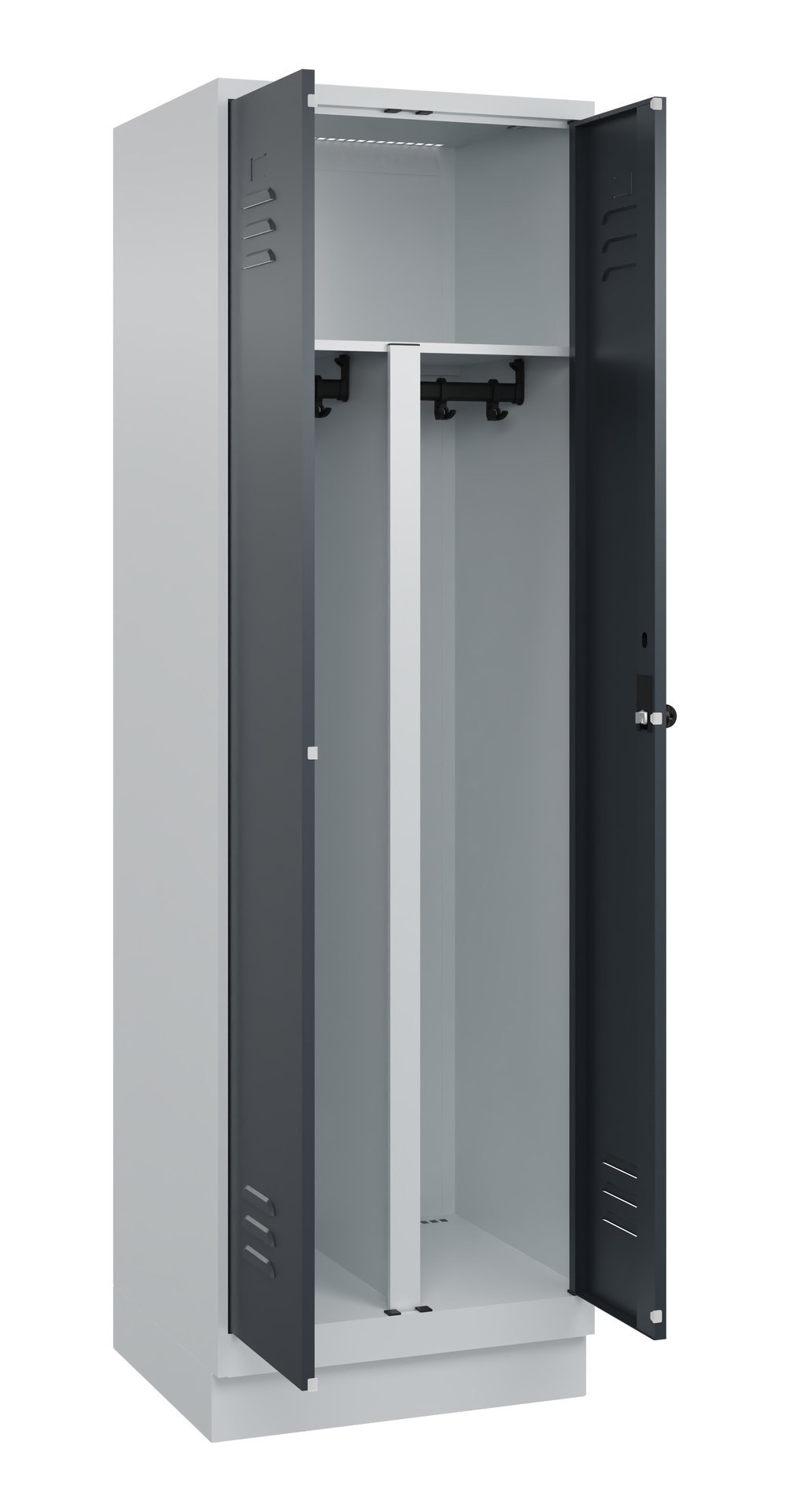C+P PSA Doppel-Spind Classic PLUS, Sockel, 2 Abteile, 1950x600x500mm, 7035/7016 Produktbild img2 L