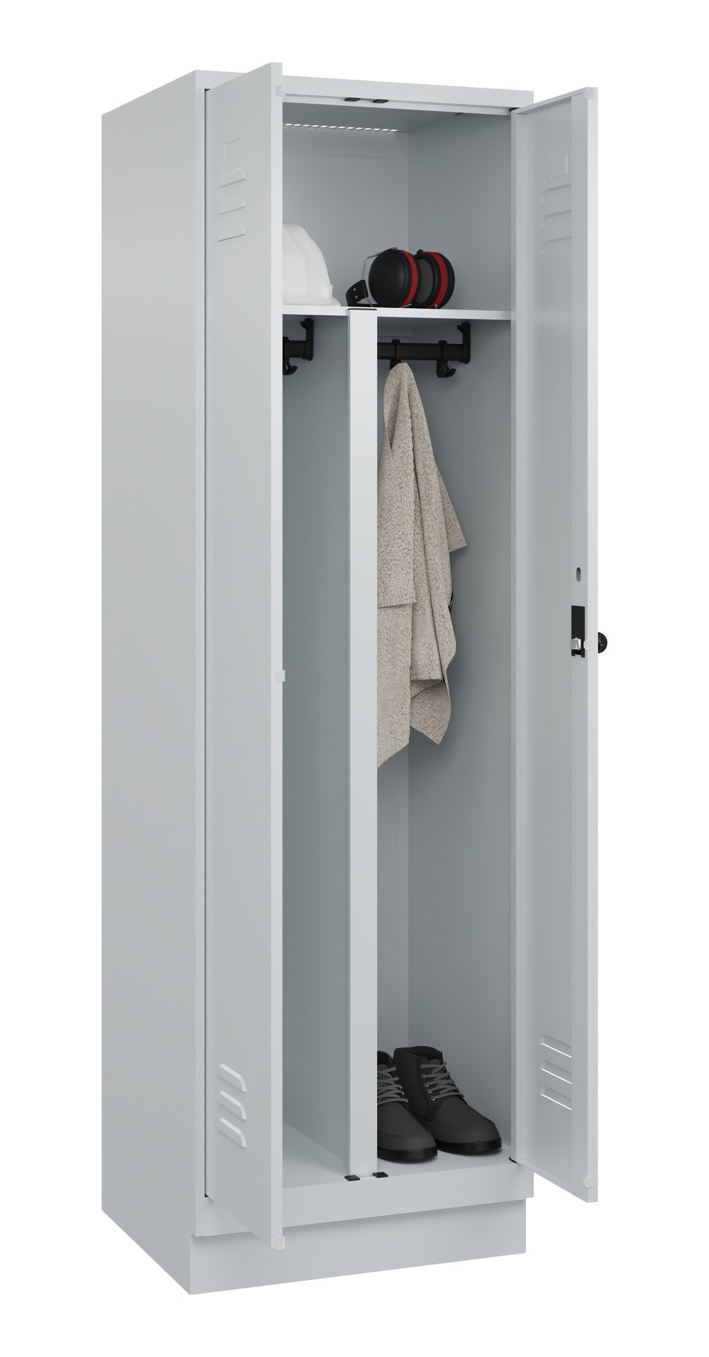 C+P PSA Doppel-Spind Classic PLUS, Sockel, 2 Abteile, 1950x600x500mm, 7035/7035 Produktbild img1 L