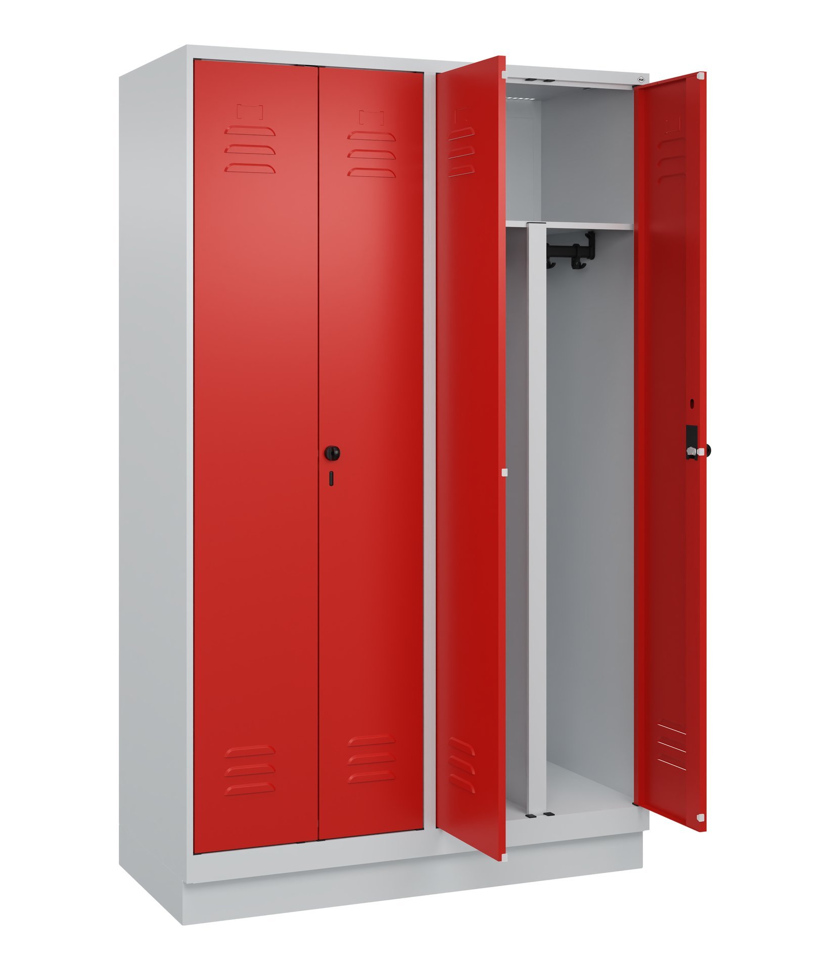 C+P PSA Doppel-Spind Classic PLUS, Sockel, 4 Abteile, 1950x1200x500mm, 7035/3020 Produktbild img1 L