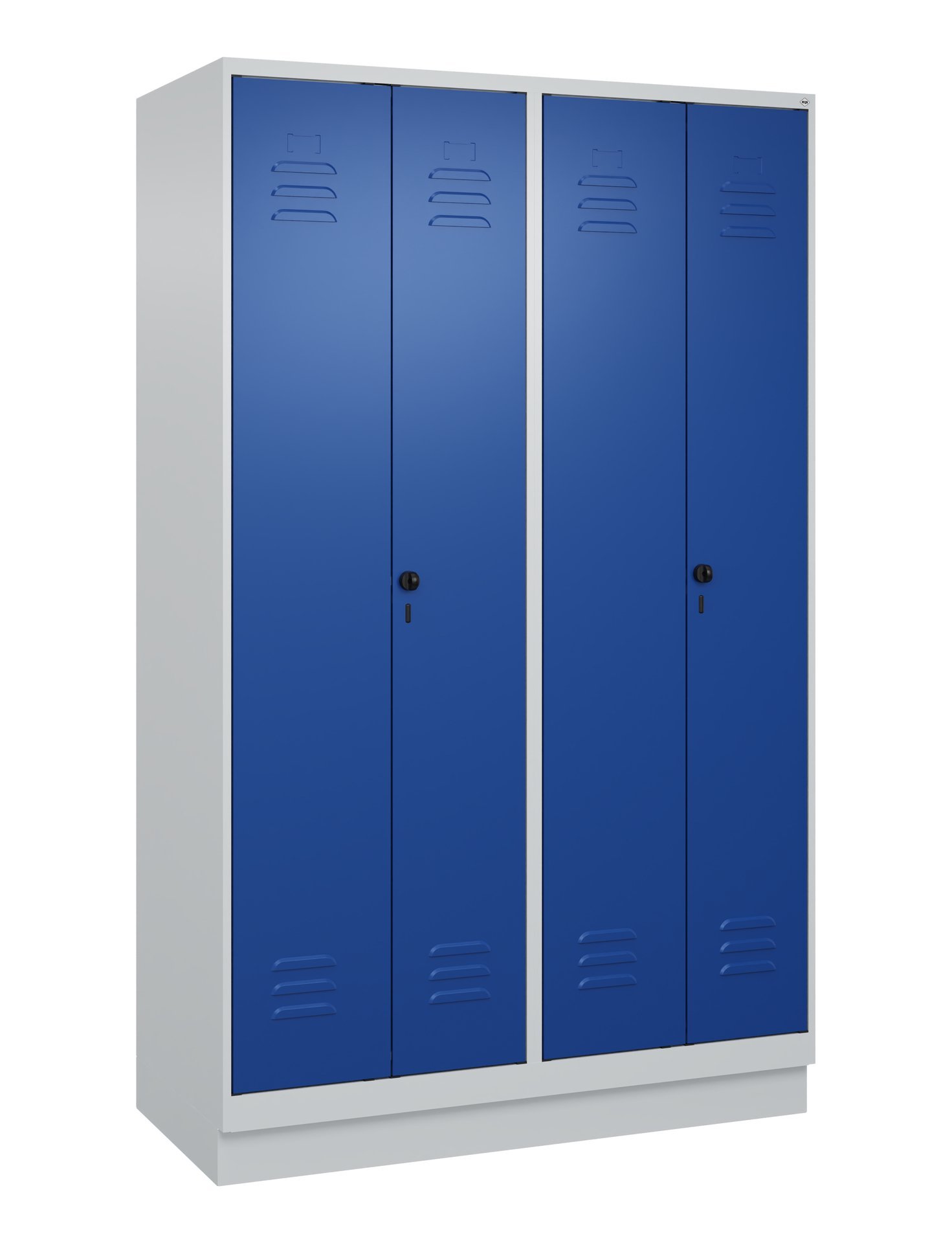 C+P PSA Doppel-Spind Classic PLUS, Sockel, 4 Abteile, 1950x1200x500mm, 7035/5010 Produktbild img3 L