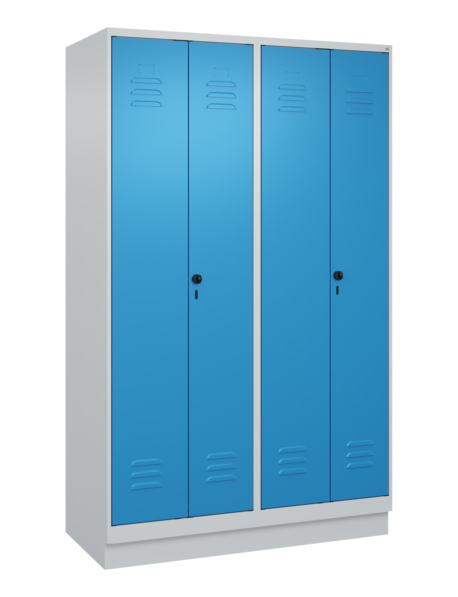 C+P PSA Doppel-Spind Classic PLUS, Sockel, 4 Abteile, 1950x1200x500mm, 7035/5012 Produktbild img2 L