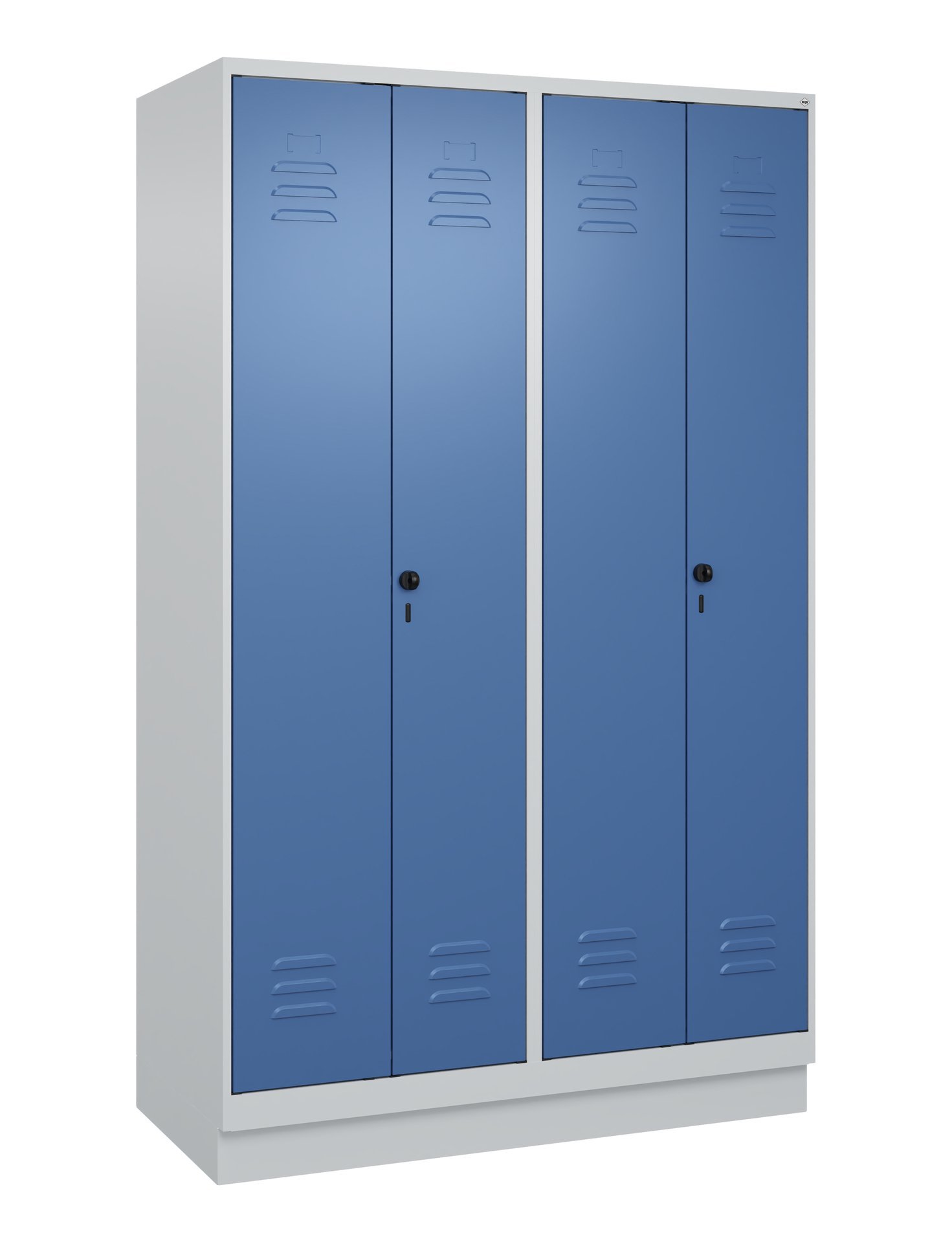 C+P PSA Doppel-Spind Classic PLUS, Sockel, 4 Abteile, 1950x1200x500mm, 7035/5023 Produktbild img2 L