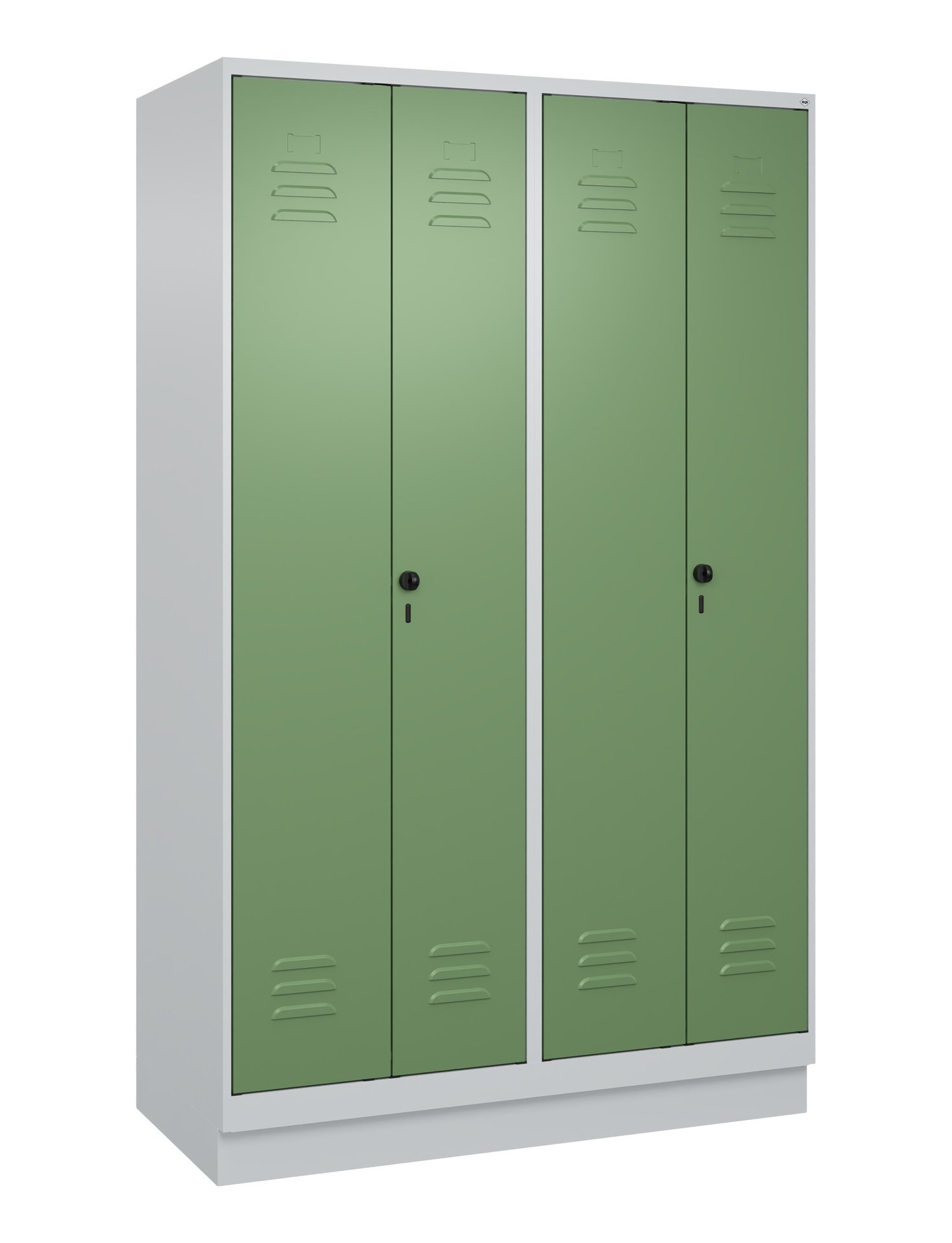 C+P PSA Doppel-Spind Classic PLUS, Sockel, 4 Abteile, 1950x1200x500mm, 7035/6011 Produktbild img2 L