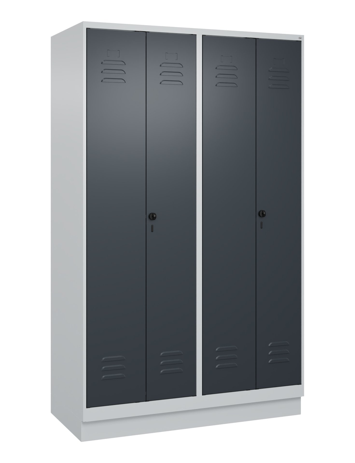 C+P PSA Doppel-Spind Classic PLUS, Sockel, 4 Abteile, 1950x1200x500mm, 7035/7016 Produktbild img3 L