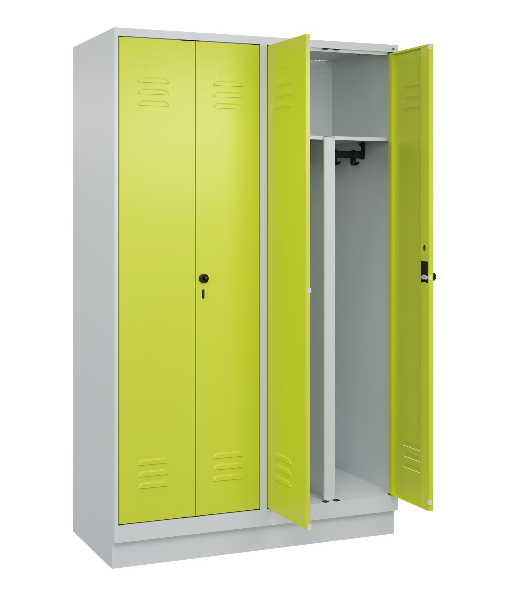 C+P PSA Doppel-Spind Classic PLUS, Sockel, 4 Abteile, 1950x1200x500mm, 7035/0024 Produktbild img1 L