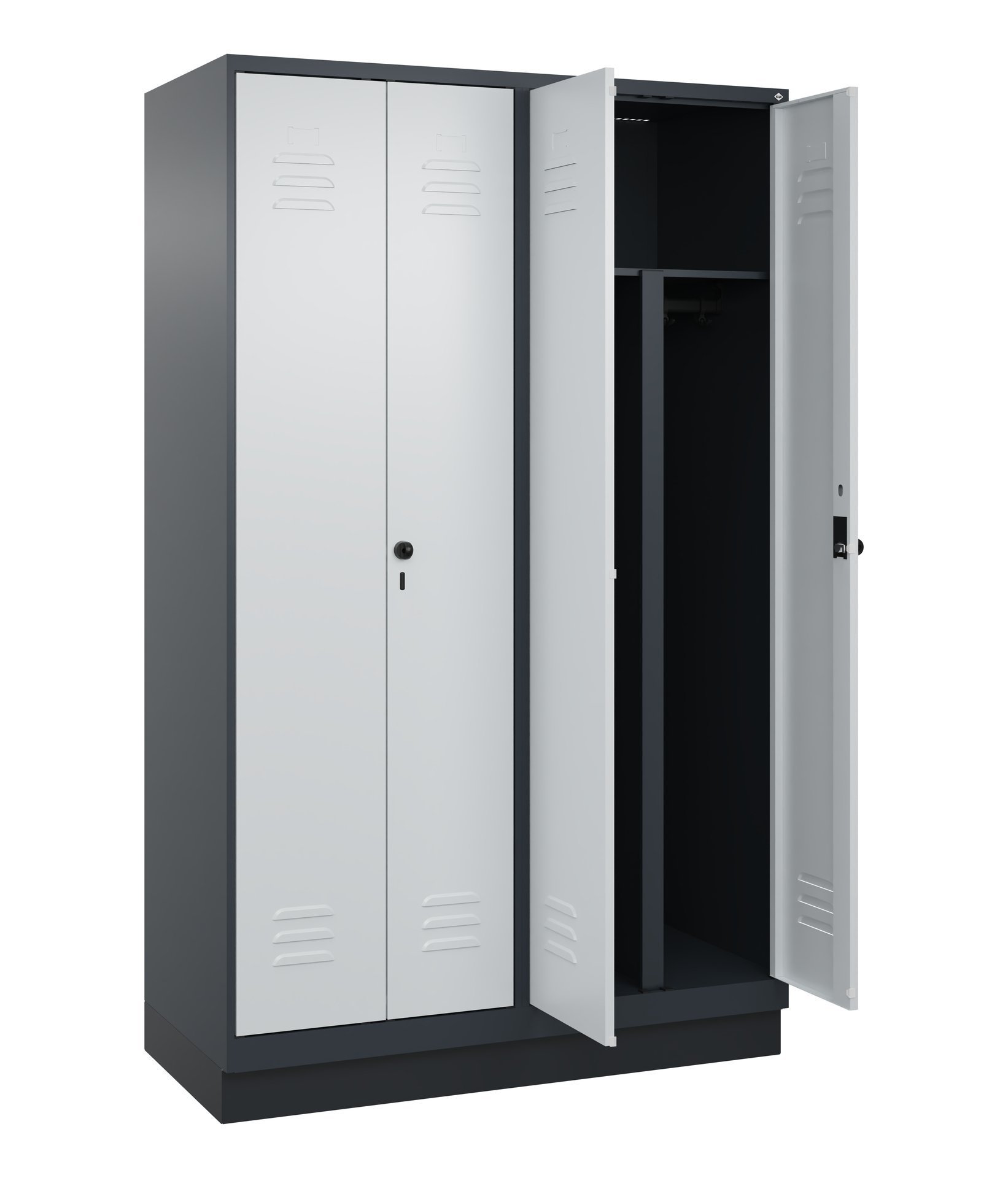 C+P PSA Doppel-Spind Classic PLUS, Sockel, 4 Abteile, 1950x1200x500mm, 7016/7035 Produktbild img1 L