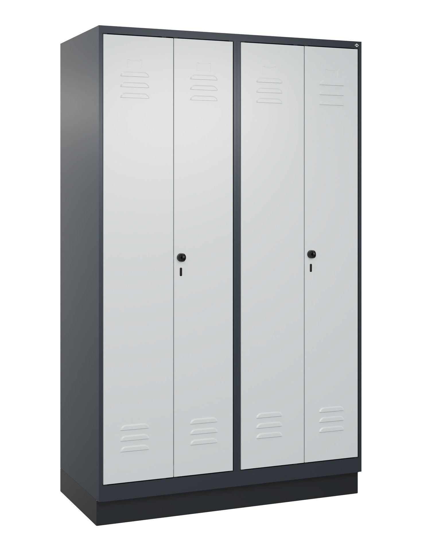 C+P PSA Doppel-Spind Classic PLUS, Sockel, 4 Abteile, 1950x1200x500mm, 7016/7035 Produktbild img2 L