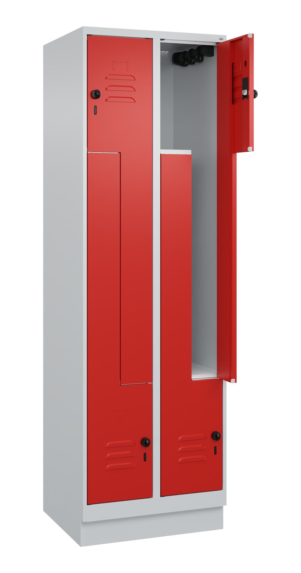 C+P Z-Spind, Classic PLUS, Sockel, 4 Fächer, 1950x600x500mm, 7035/3020 Produktbild img1 L