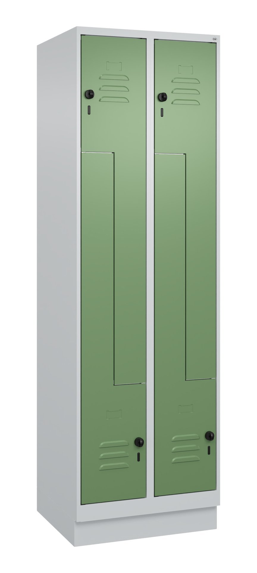 C+P Z-Spind, Classic PLUS, Sockel, 4 Fächer, 1950x600x500mm, 7035/6011 Produktbild img2 L