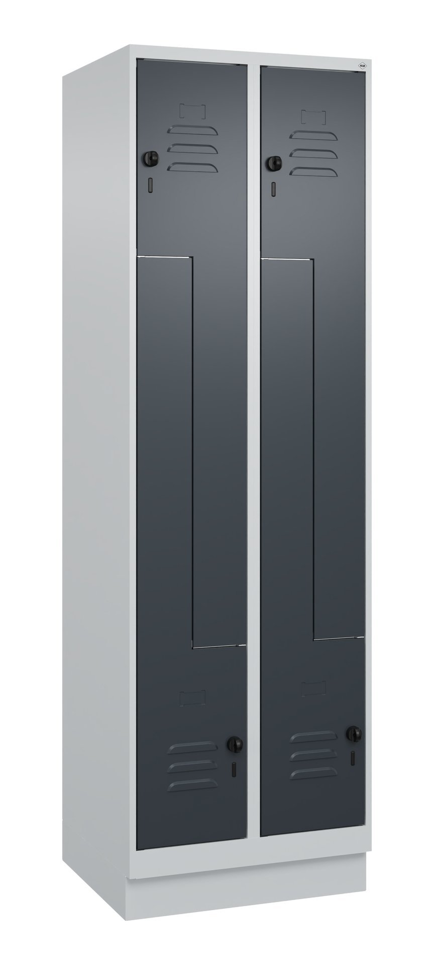 C+P Z-Spind, Classic PLUS, Sockel, 4 Fächer, 1950x600x500mm, 7035/7016 Produktbild img2 L