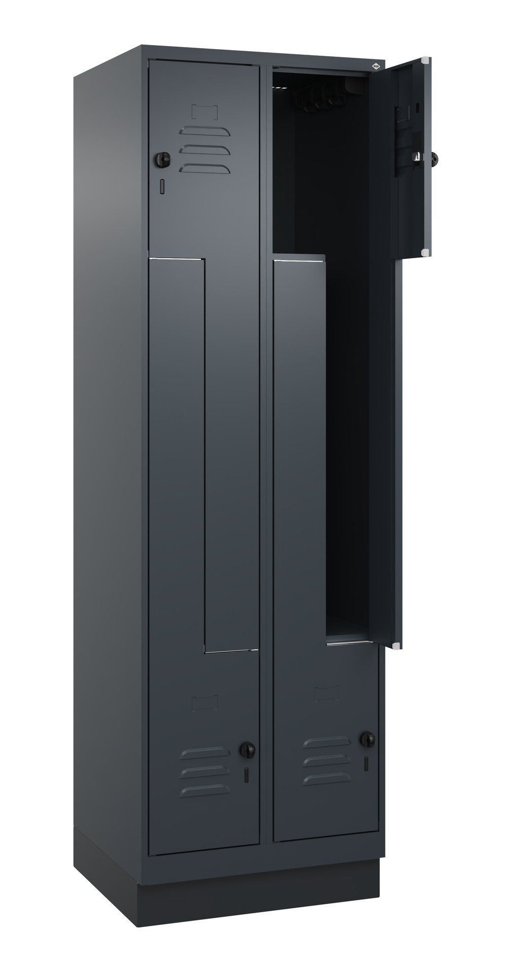 C+P Z-Spind, Classic PLUS, Sockel, 4 Fächer, 1950x600x500mm, 7016/7016 Produktbild img1 L