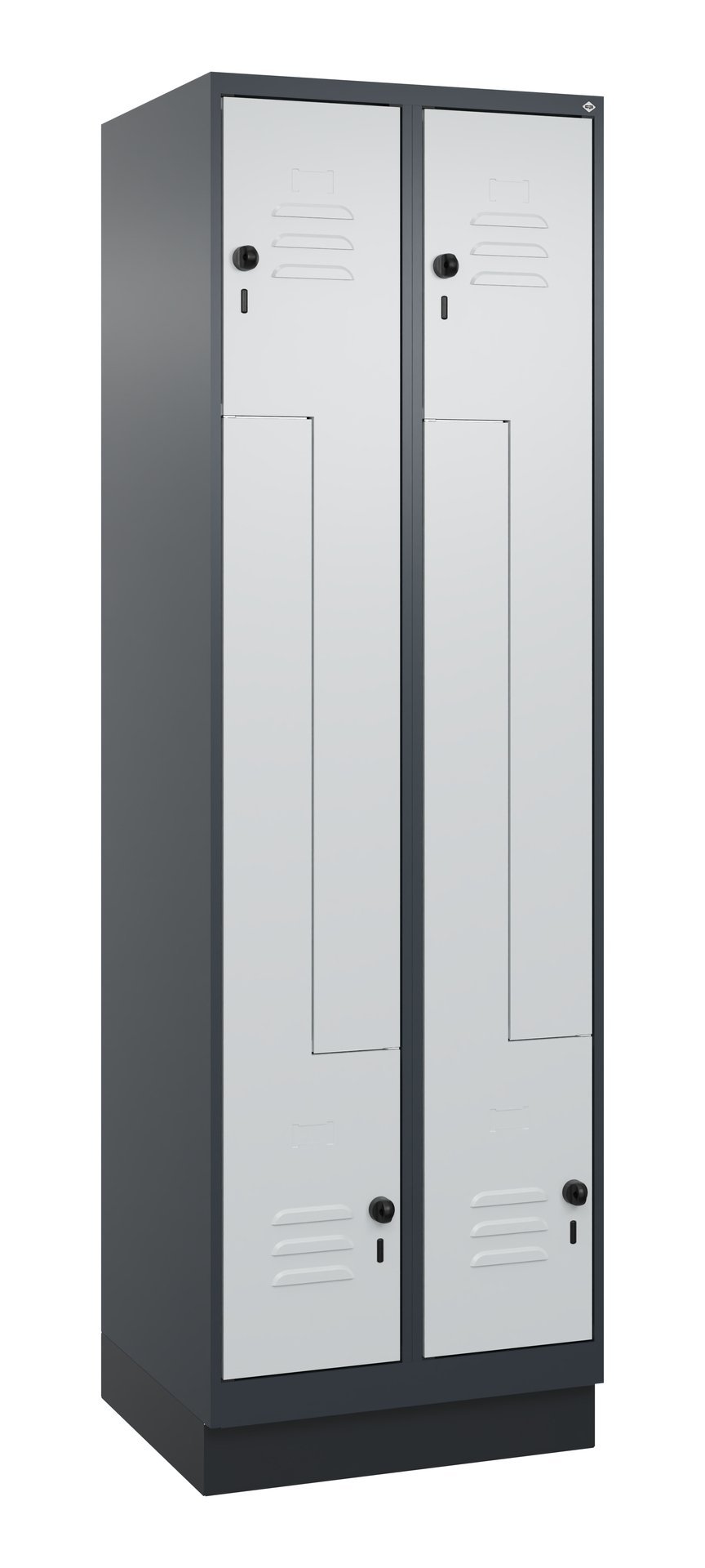 C+P Z-Spind, Classic PLUS, Sockel, 4 Fächer, 1950x600x500mm, 7016/7035 Produktbild img2 L