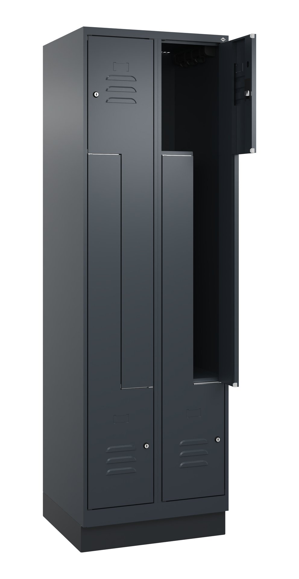 C+P Z-Spind, Classic PLUS, Sockel, 4 Fächer, 1950x600x500mm, 7016/7016 Produktbild img1 L