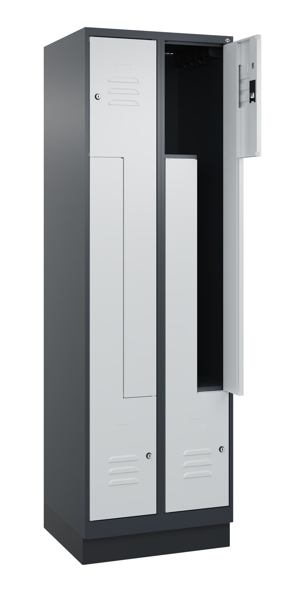 C+P Z-Spind, Classic PLUS, Sockel, 4 Fächer, 1950x600x500mm, 7016/7035 Produktbild img1 L