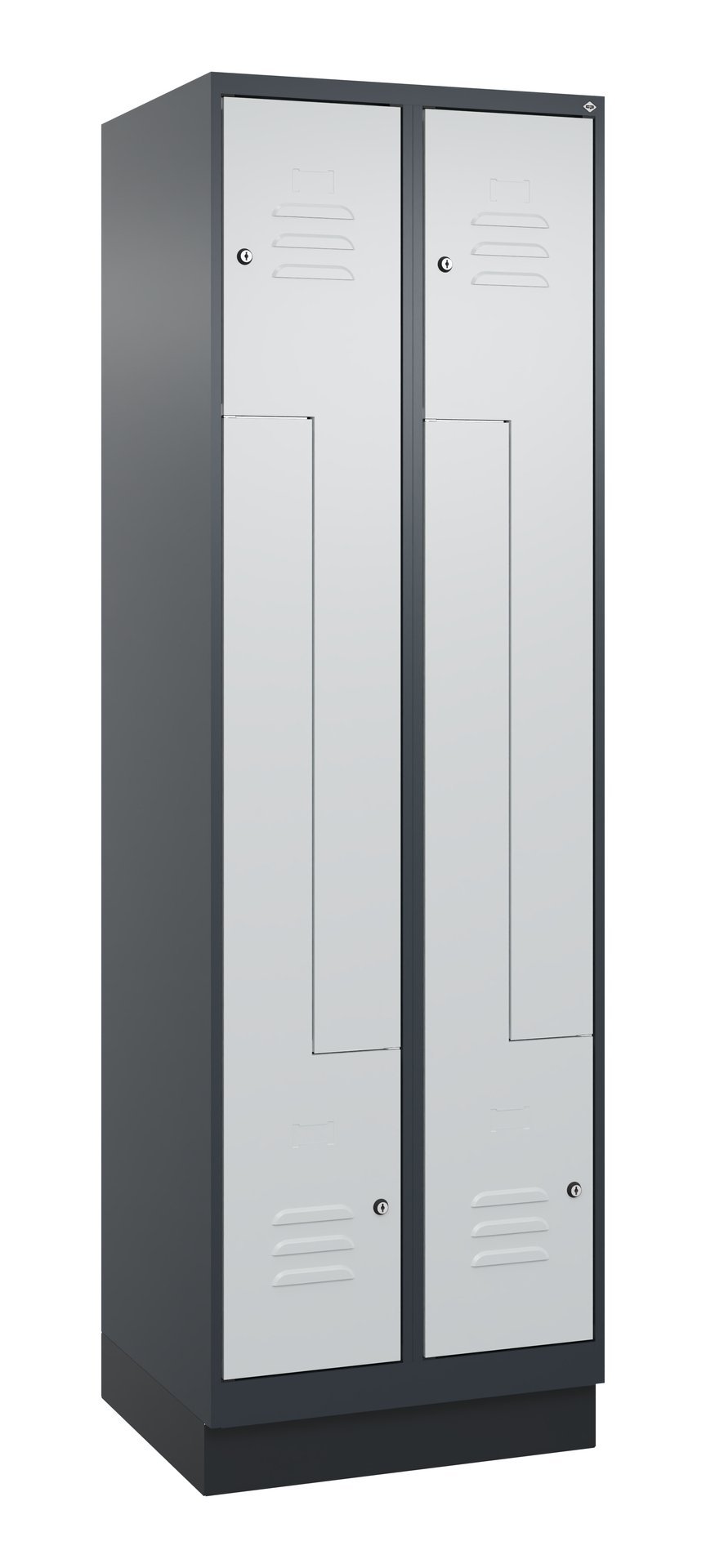C+P Z-Spind, Classic PLUS, Sockel, 4 Fächer, 1950x600x500mm, 7016/7035 Produktbild img2 L