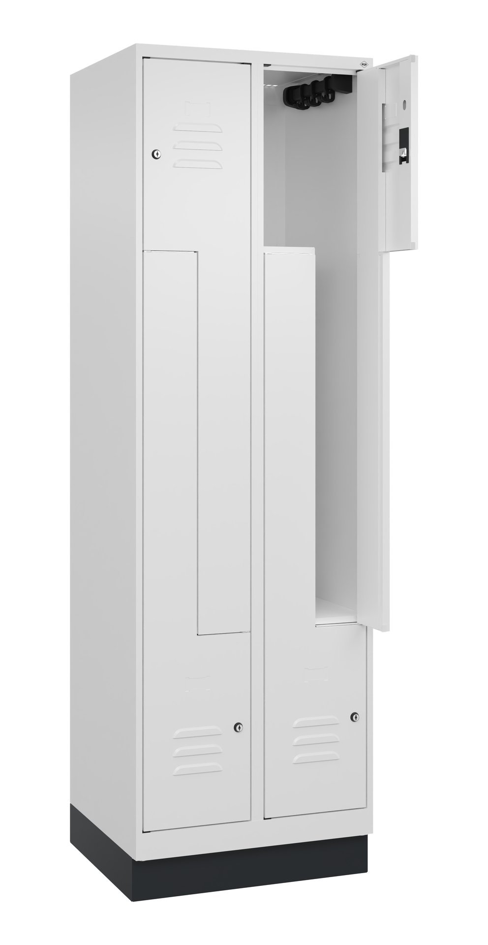 C+P Z-Spind, Classic PLUS, Sockel, 4 Fächer, 1950x600x500mm, 9016/9016 Produktbild img1 L