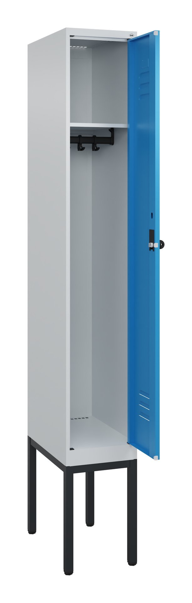 C+P Spind Classic PLUS, Gestell, 1 Abteil, 2120x300x500mm, 7035/5012 Produktbild img1 L