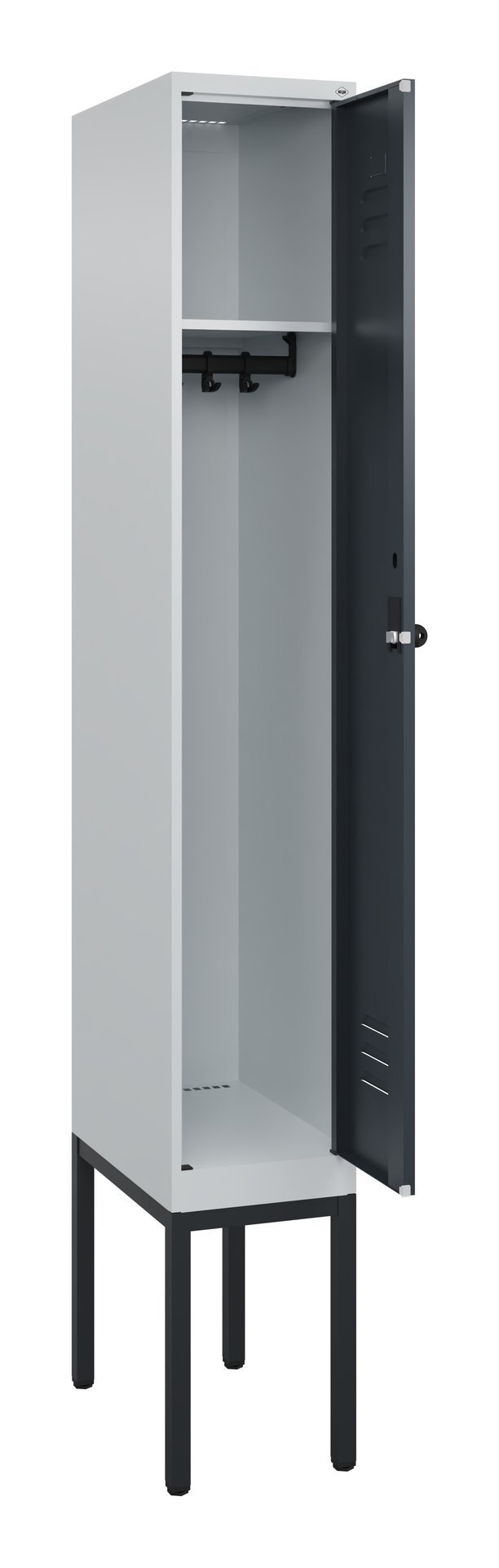 C+P Spind Classic PLUS, Gestell, 1 Abteil, 2120x300x500mm, 7035/7016 Produktbild img1 L