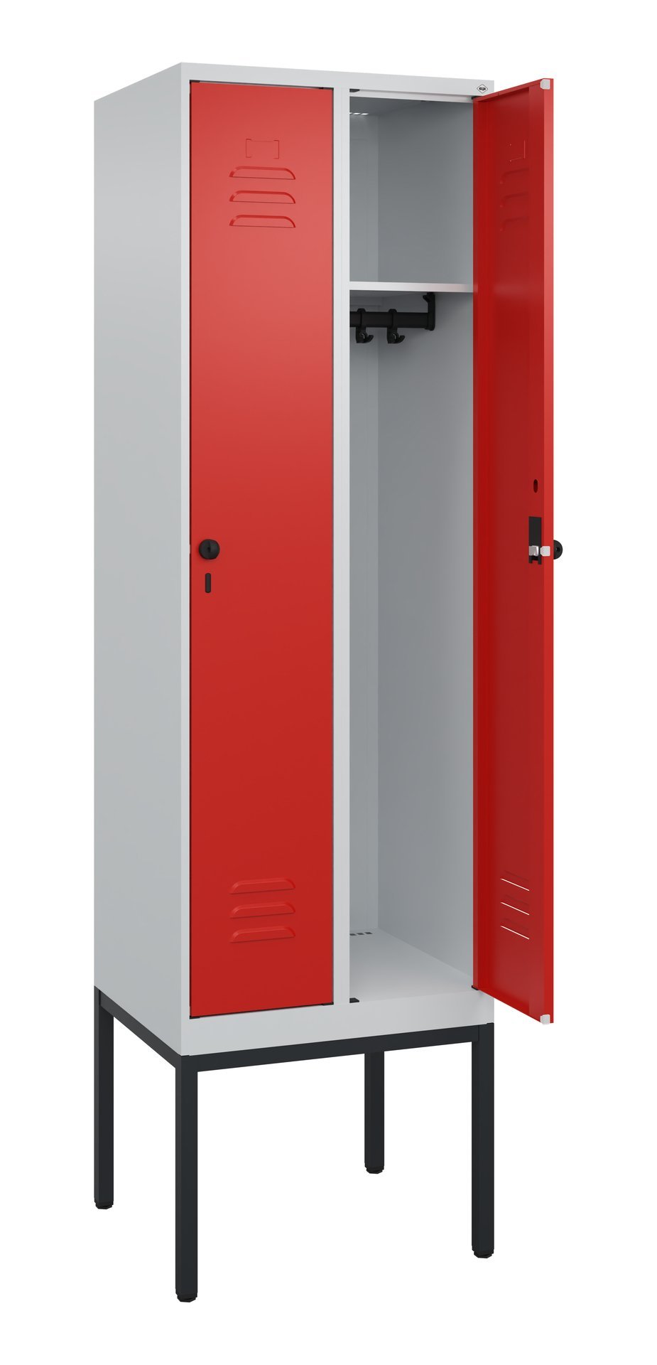 C+P Spind Classic PLUS, Gestell, 2 Abteile, 2120x600x500mm, 7035/3020 Produktbild img1 L