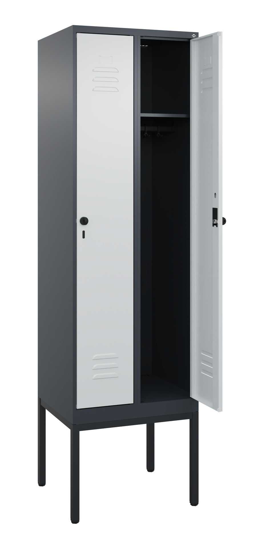 C+P Spind Classic PLUS, Gestell, 2 Abteile, 2120x600x500mm, 7016/7035 Produktbild img1 L