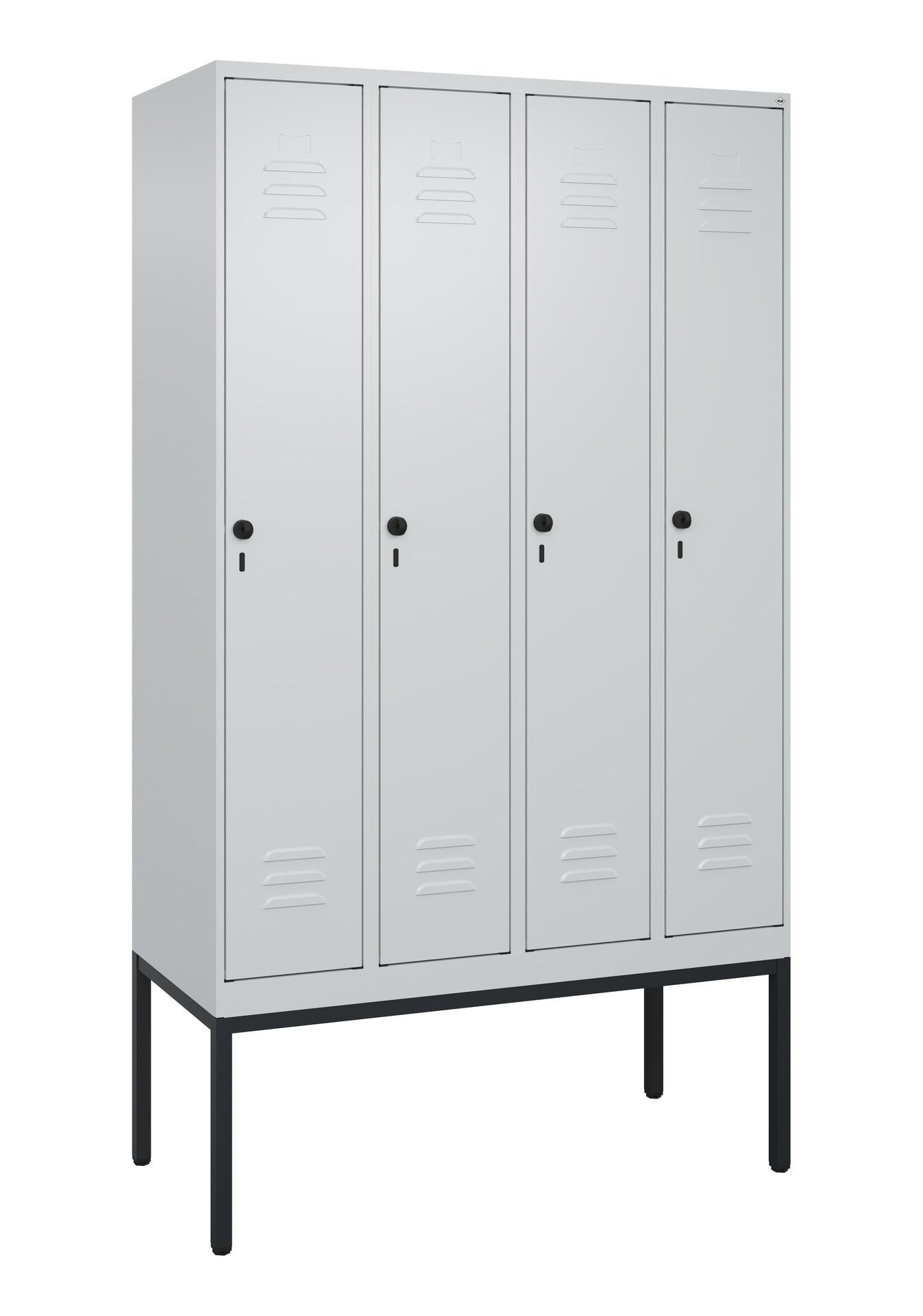 C+P Spind Classic PLUS, Gestell, 4 Abteile, 2120x1200x500mm, 7035/7035 Produktbild img2 L