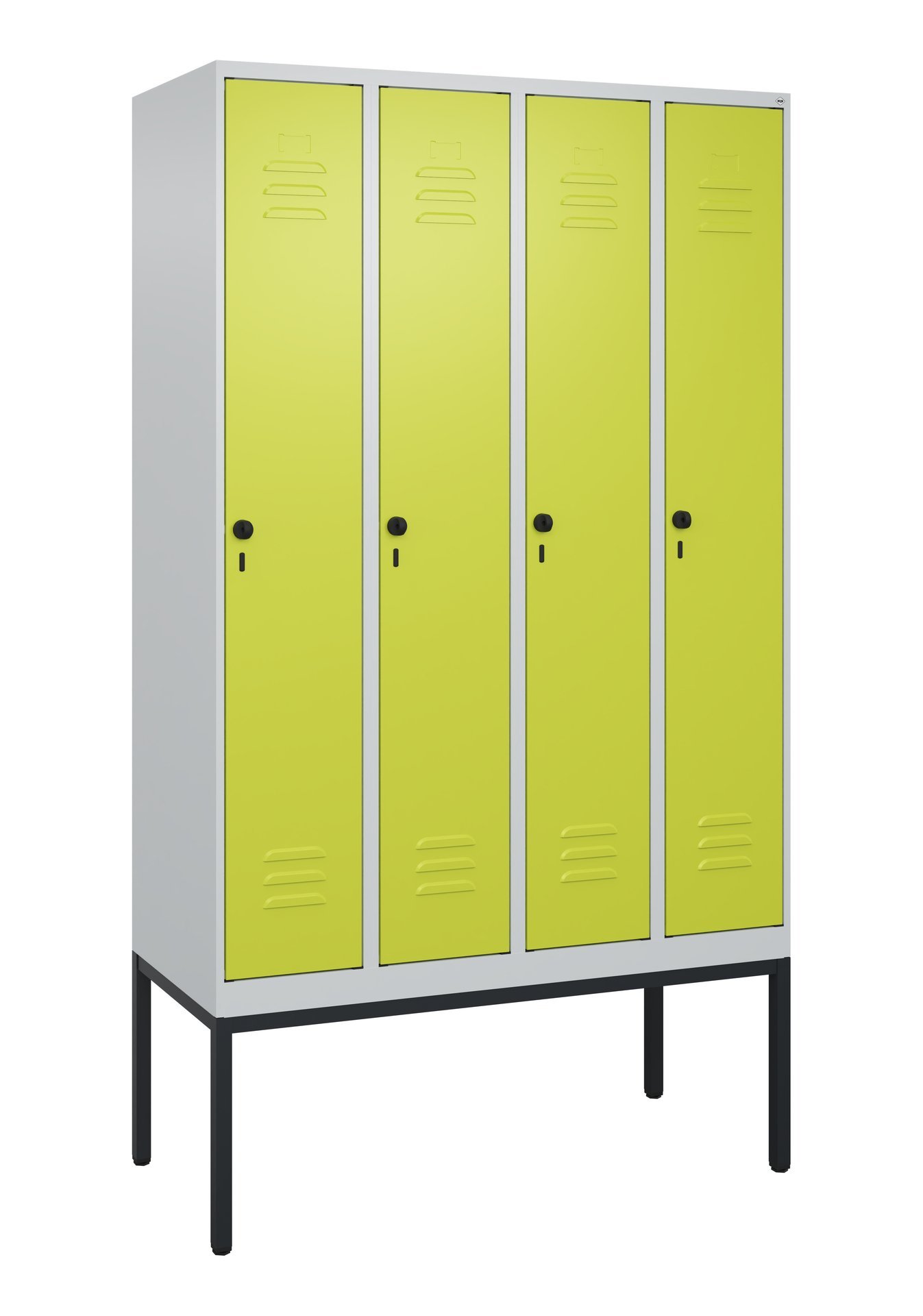 C+P Spind Classic PLUS, Gestell, 4 Abteile, 2120x1200x500mm, 7035/0024 Produktbild img2 L